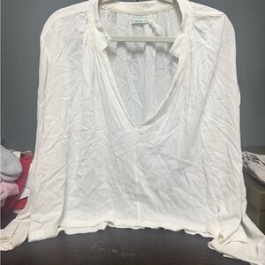 Kimchi Blue Cream V-Neck Blouse